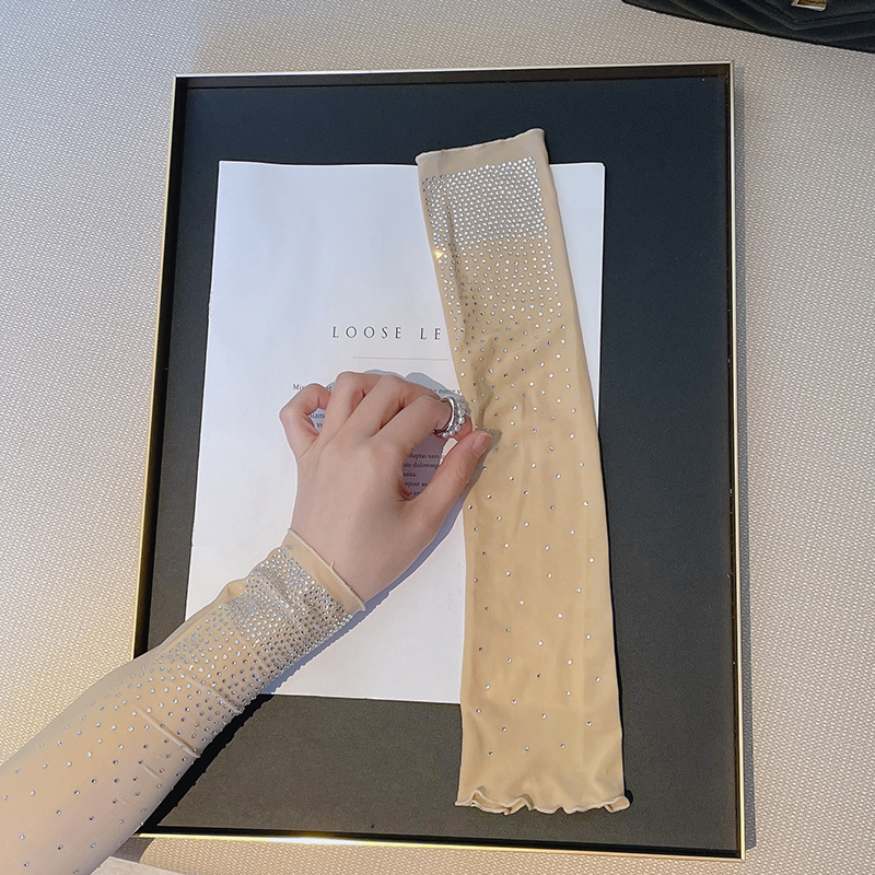 Kerged luksuslikud kõrge elastsusega kuuma puurimisega Xinghe säravad päikesekaitsekreemi varrukad naistele, salendavad jäävarrukad, seltskonnastiilis lühikesed käevarrukad suveks