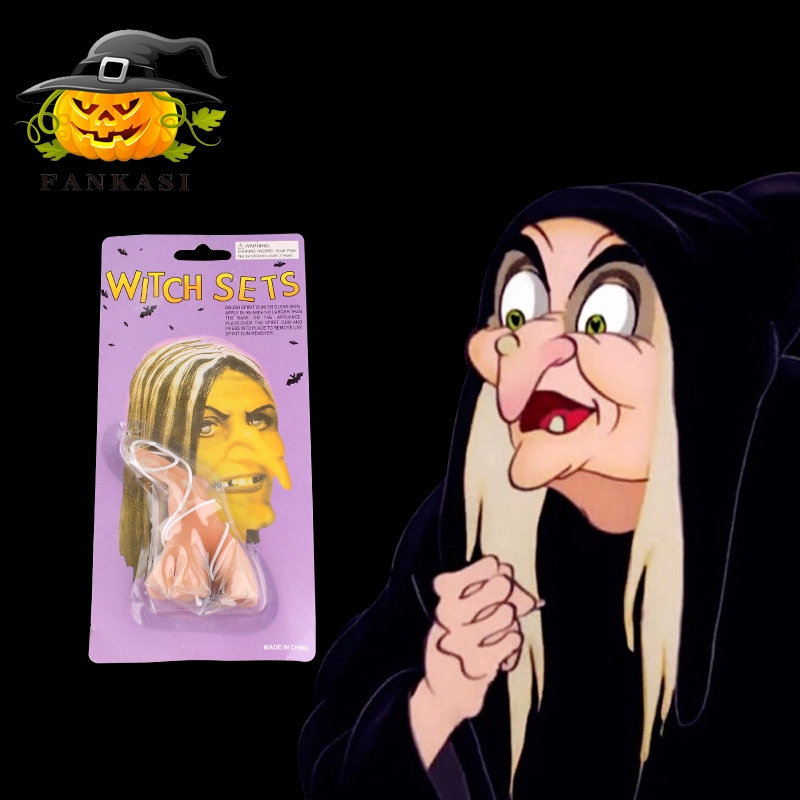 Halloween dekoráció, trükkös boszorkány, hosszú orr, boszorkányrorr, vinil, műorr, színpadi előadás kellékei