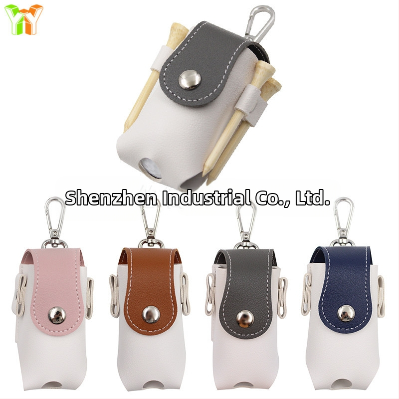 Японски и корейски чанти за голф с цветни блокове, козметични чанти за топки за голф, 2 шипа за топки, ключодържатели, спортни чанти за кръста