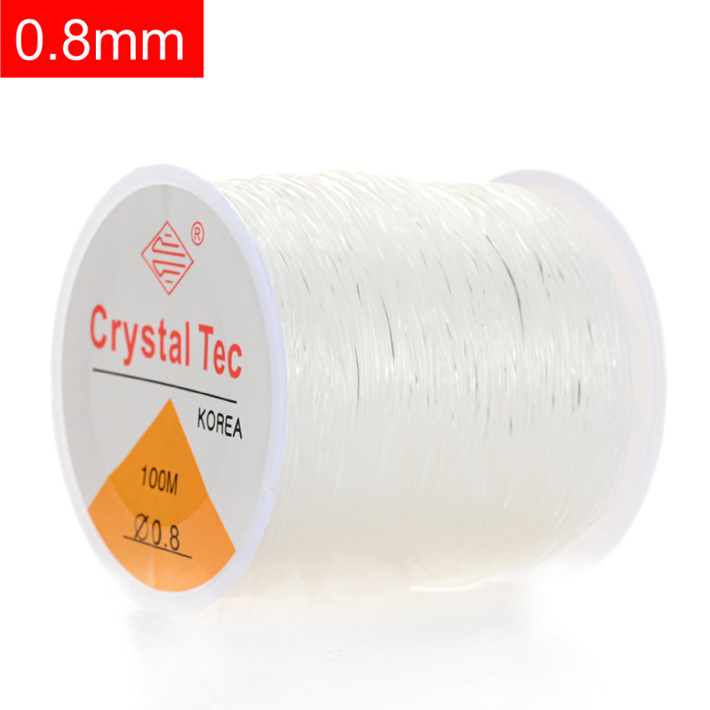 Permatoma „Fishsilk“ elastinė virvė, 100 m, krištolinė virvė, rankų darbo apyrankė, karoliai, karoliukai, elastinė virvė, papuošalų aksesuarai