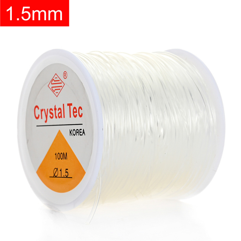 Permatoma „Fishsilk“ elastinė virvė, 100 m, krištolinė virvė, rankų darbo apyrankė, karoliai, karoliukai, elastinė virvė, papuošalų aksesuarai