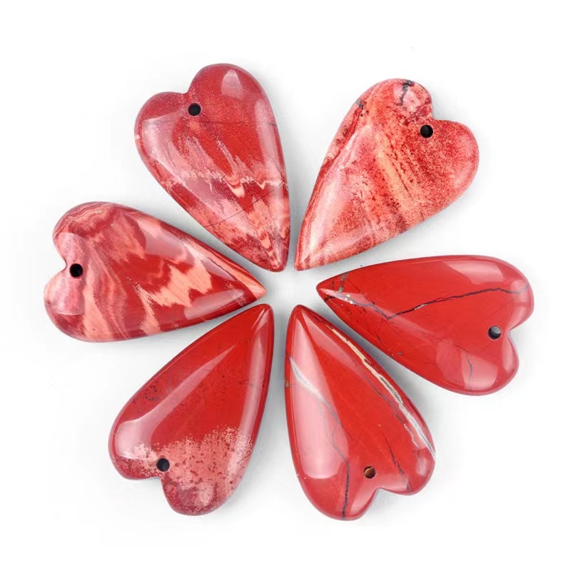 Natūralaus akmens 40 × 25 mm didelis širdies formos pakabukas, natūralus krištolinis agatas, persikas, širdies formos rankenėlė, „pasidaryk pats“ dekoracija