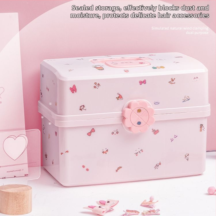 Vaikiškų plaukų aksesuarų laikymo dėžutė. Plaukų segtukas, gumytė, galvos apdangalas, galvos juosta mažoms mergaitėms, plaukų segtukai, papuošalai, princesės laikymas