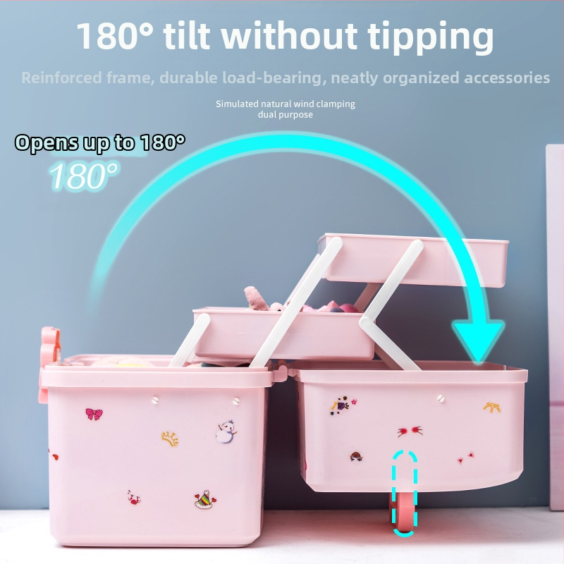 Vaikiškų plaukų aksesuarų laikymo dėžutė. Plaukų segtukas, gumytė, galvos apdangalas, galvos juosta mažoms mergaitėms, plaukų segtukai, papuošalai, princesės laikymas