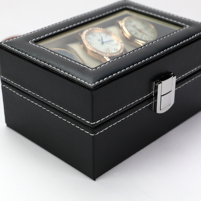 PU odos permatomo lango vitrina, didelės talpos, dulkėms atspari, apverčiama laikymo dėžutė, karoliai, žiedai, papuošalų pakavimo dėžutė