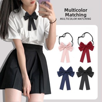 Sieviešu pamata JK formas tērps ar tauriņu, akadēmiskais uzvalks, burāšanas uzvalks, darba apģērbs bez triecieniem, universāls apģērbs, apkakle, bantīte, aksesuāri