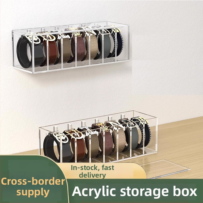 Átlátszó akril övtároló doboz üzleti szuper övkijelző doboz nyakkendő több rácsos befejező kijelző doboz egy generációs haj