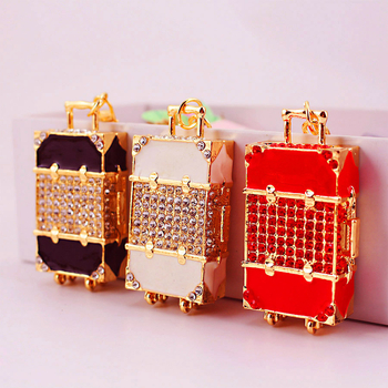 Ключодържател за кутия за багаж с диаманти и кръстосано огледало, аксесоари за дамски чанти, висулка, ключодържател за чанта за приятелка, катарама, висяща чанта 1282