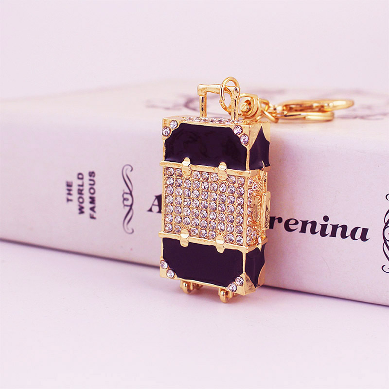 Ключодържател за кутия за багаж с диаманти и кръстосано огледало, аксесоари за дамски чанти, висулка, ключодържател за чанта за приятелка, катарама, висяща чанта 1282