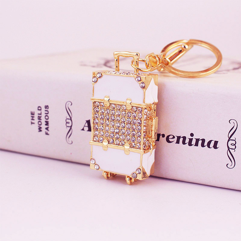Ключодържател за кутия за багаж с диаманти и кръстосано огледало, аксесоари за дамски чанти, висулка, ключодържател за чанта за приятелка, катарама, висяща чанта 1282