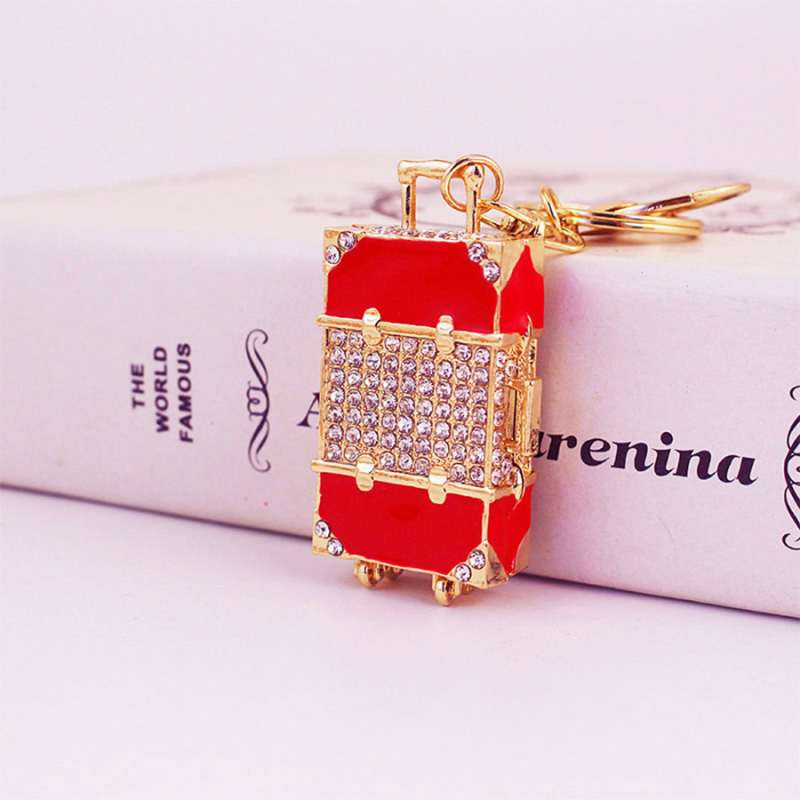 Ключодържател за кутия за багаж с диаманти и кръстосано огледало, аксесоари за дамски чанти, висулка, ключодържател за чанта за приятелка, катарама, висяща чанта 1282