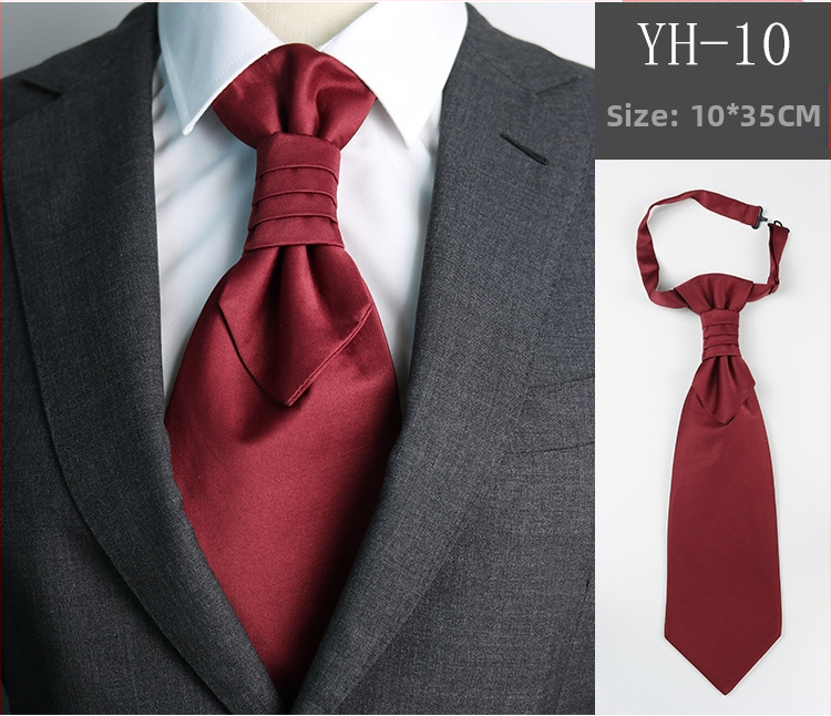 Vyriškas kaklaraištis Vestuvinis jaunikio vakarienės susitikimo kostiumas džentelmeniškas suknelė britiško stiliaus vyno raudonumo dirbtinio šilko Honkongo mazgas