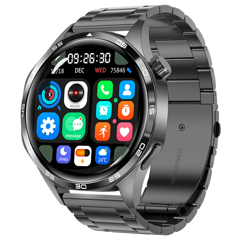 Нов смарт часовник Watch5pro с Bluetooth обаждане, пулс, кръвно налягане, 1,53 инча, мъжки фото часовник