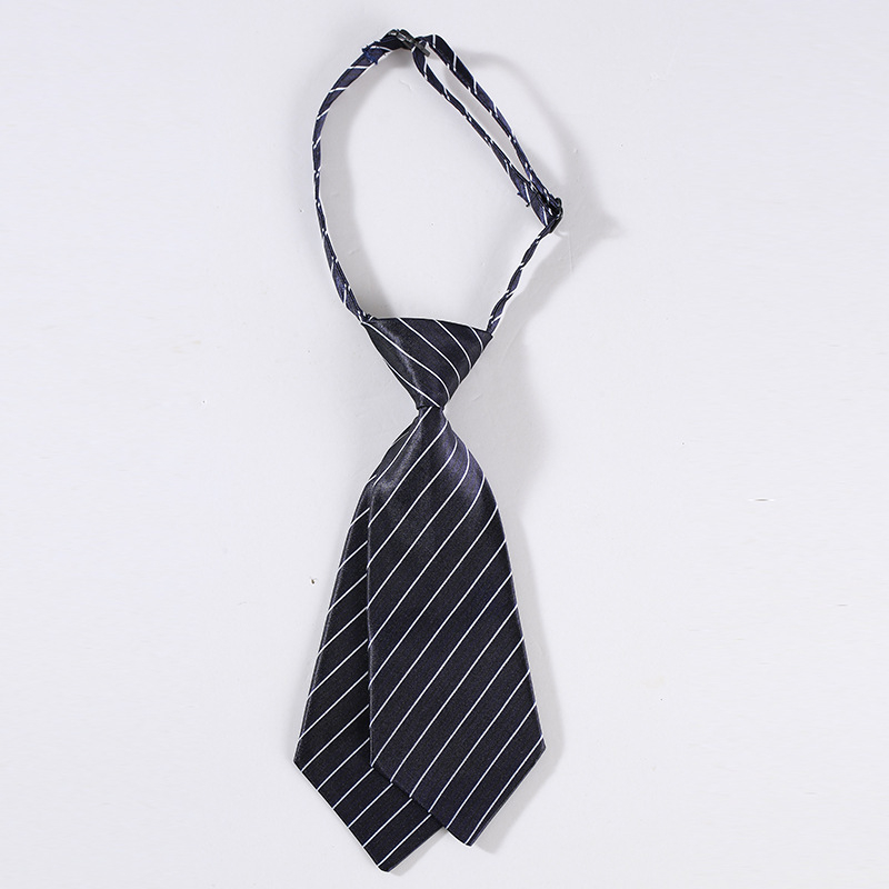 Moteriškas dryžuotas trumpas kaklaraištis, studentiško stiliaus, profesionalus, moteriškas, mergaitiškas, mažas, madingas, matinis, fabriko, vaikams