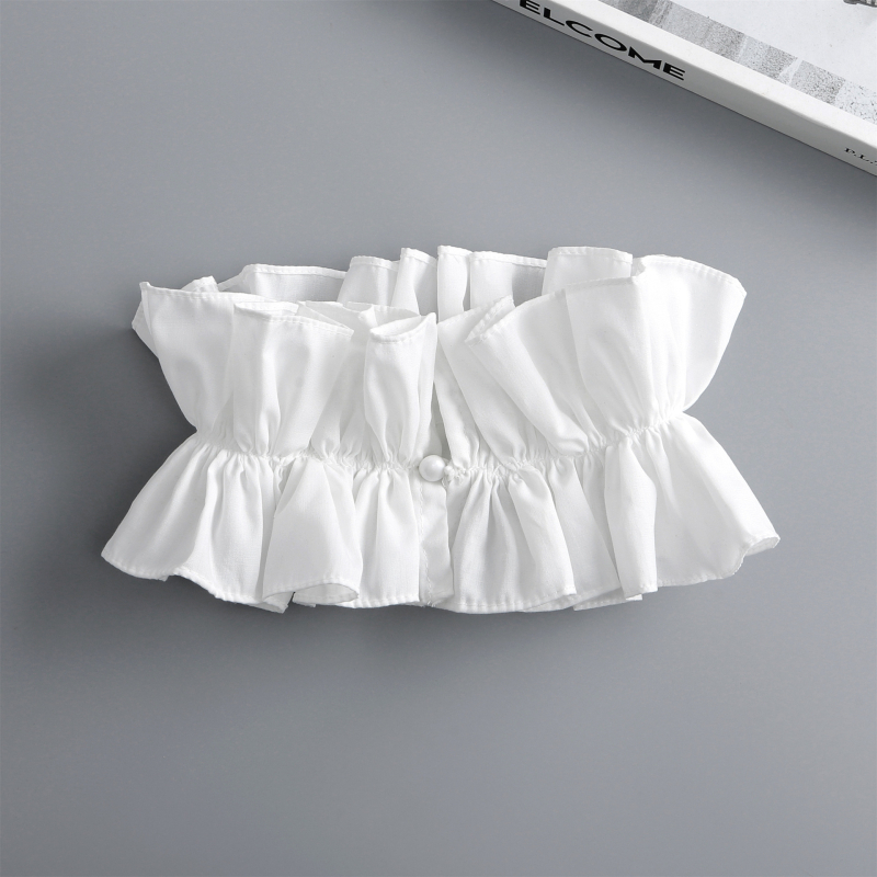 Piiriülene Euroopa ja Ameerika õukonna puuvillane rätsepakrae Elizabethi naiste sall võltskraega uus mustvalge universaalne