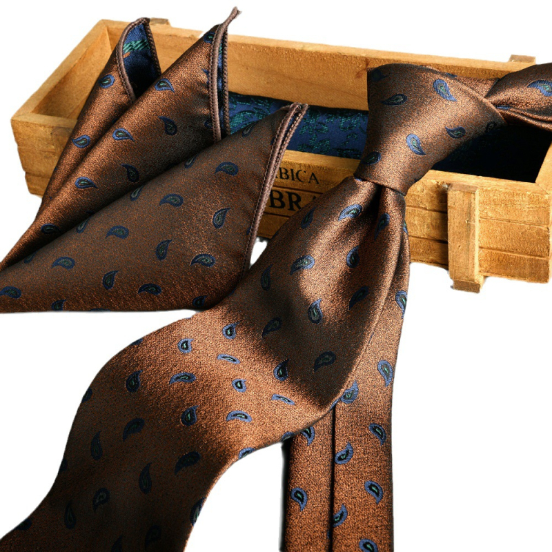 Vyriškas oficialus verslo kaklaraištis, dviejų dalių kostiumas, gėlėtas, 7,5 cm, rankomis plaktas, naujas, sandėlyje, žakardo, Šengdžou