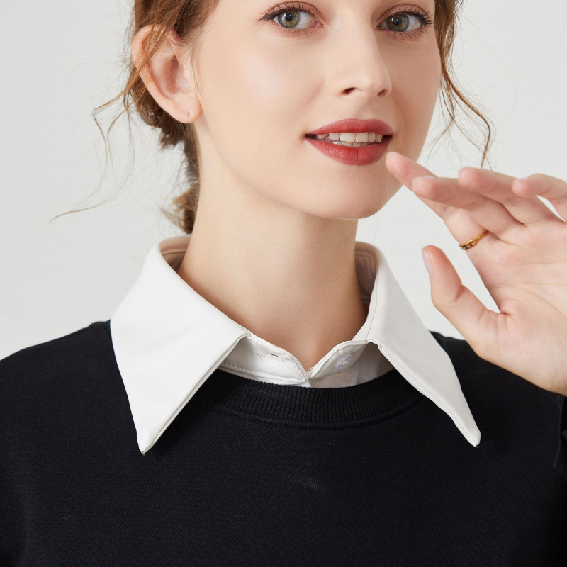 Euroopa ja Ameerika stiilis nahast võltskrae sügiseks ja talveks, mitmekülgne moodne terava kraega särgikraega nahkrõivaste võltskrae piiriülene tootja hulgimüük