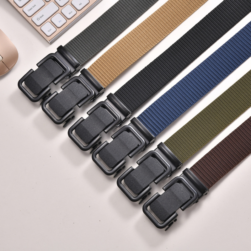 Férfi alkalmi és hétköznapi automata öv, divatos kültéri taktikai szőtt nejlon öv, személyre szabott fiataloknak szánt nadrágöv