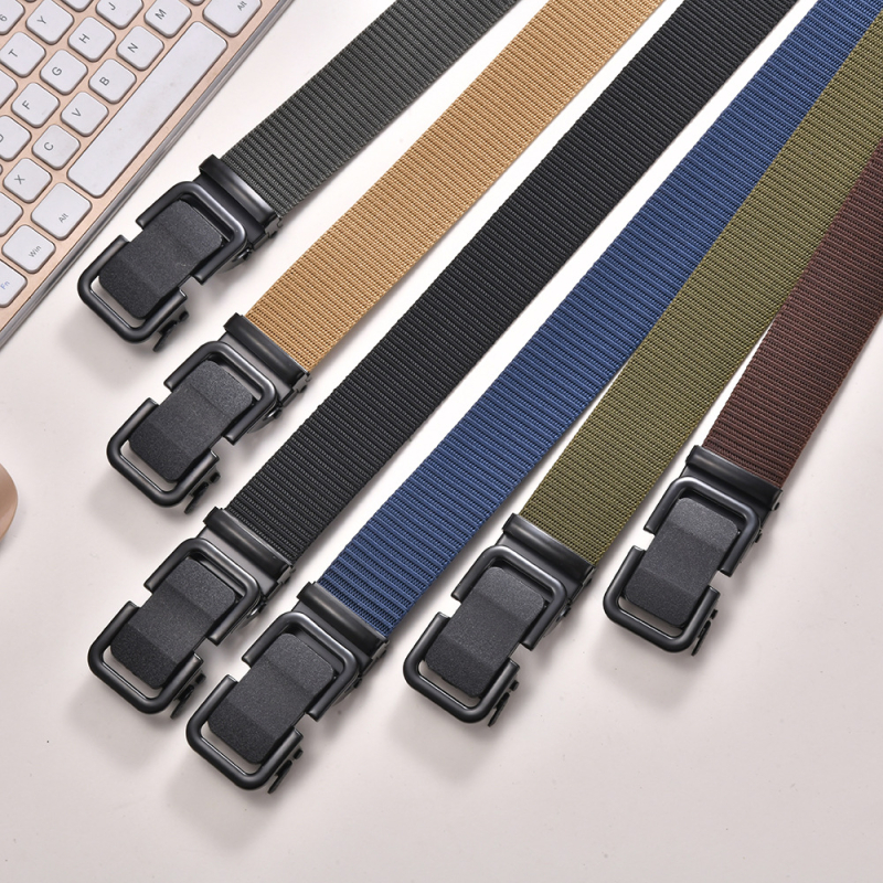 Férfi alkalmi és hétköznapi automata öv, divatos kültéri taktikai szőtt nejlon öv, személyre szabott fiataloknak szánt nadrágöv