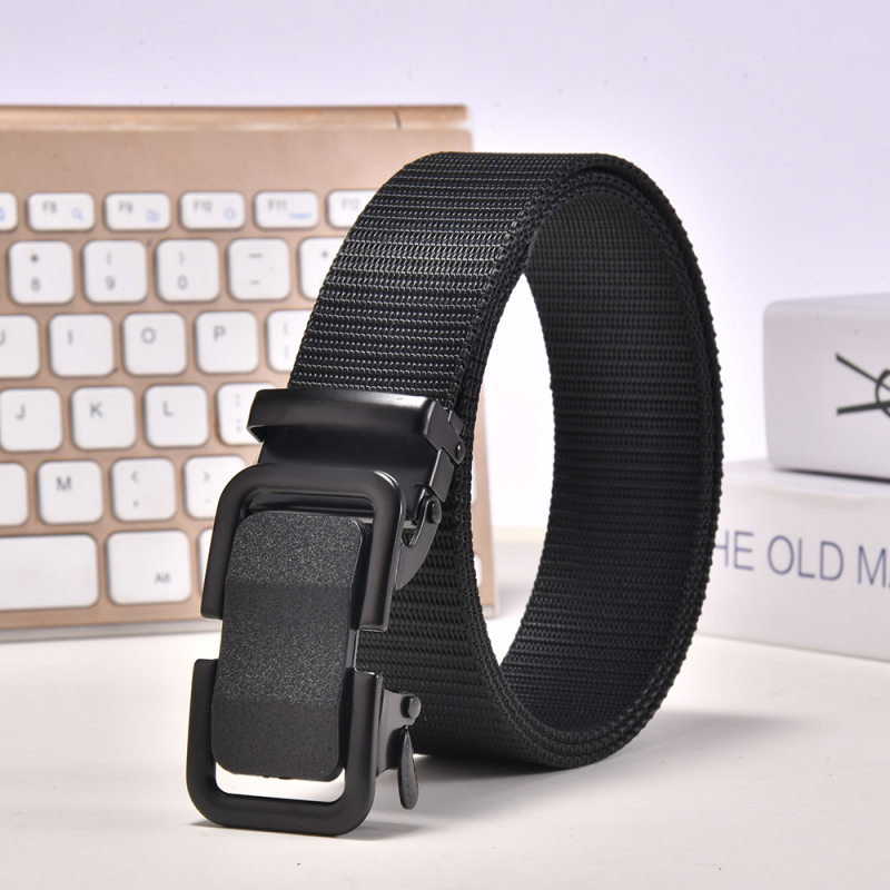 Férfi alkalmi és hétköznapi automata öv, divatos kültéri taktikai szőtt nejlon öv, személyre szabott fiataloknak szánt nadrágöv