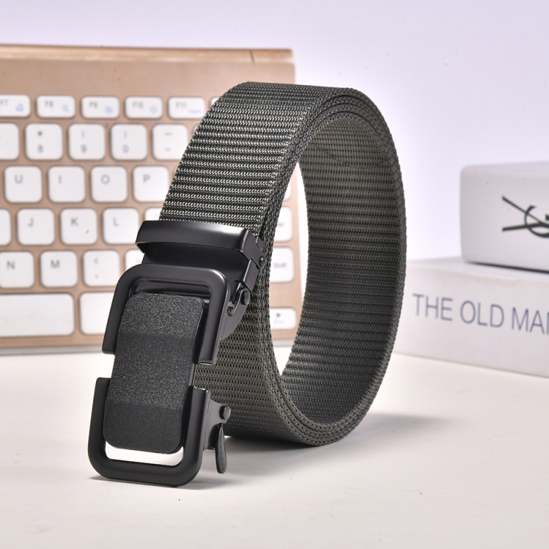 Férfi alkalmi és hétköznapi automata öv, divatos kültéri taktikai szőtt nejlon öv, személyre szabott fiataloknak szánt nadrágöv