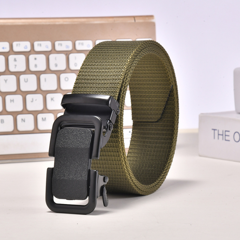 Férfi alkalmi és hétköznapi automata öv, divatos kültéri taktikai szőtt nejlon öv, személyre szabott fiataloknak szánt nadrágöv