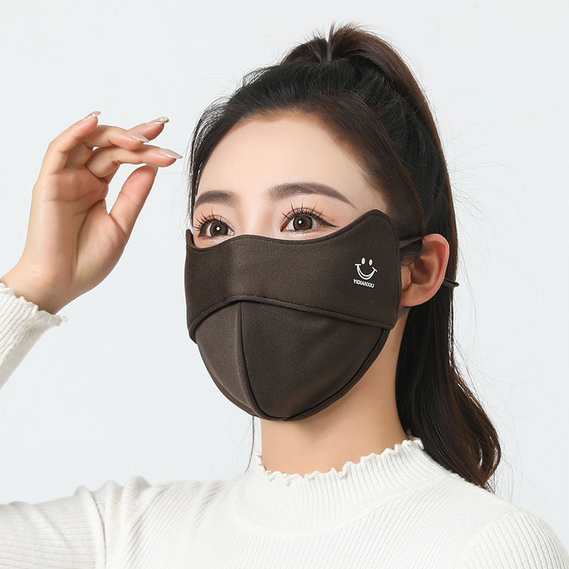 2024 m. rudens ir žiemos šilta kaukė moterims, trimatė akių apsauga, kampu atsidaranti, šalčiui atspari, vėjui atspari, kvėpuojanti lauko makiažo kaukė