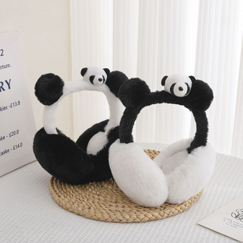 Panda plīša ausu aizsargi sievietēm ziemas jaukas, siltas, pretsalšanas ausu aizsardzības, vēja necaurlaidīgas ausu pārvalki 2024. gada jaunā rudens un ziemas ausu aizsargu soma