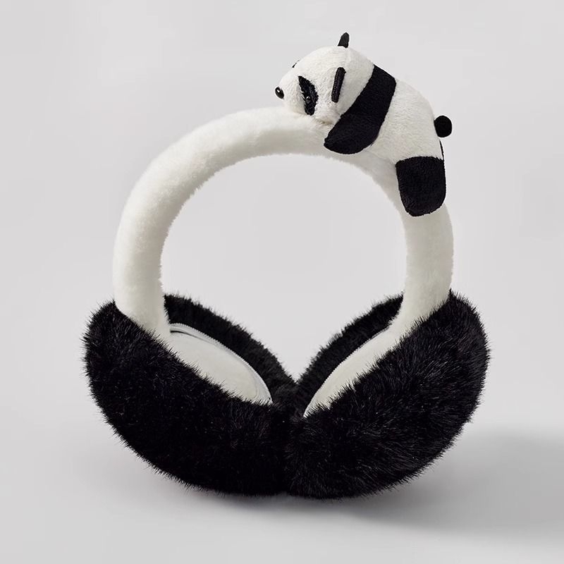 Panda plīša ausu aizsargi sievietēm ziemas jaukas, siltas, pretsalšanas ausu aizsardzības, vēja necaurlaidīgas ausu pārvalki 2024. gada jaunā rudens un ziemas ausu aizsargu soma
