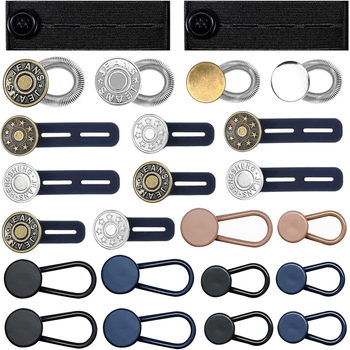 24 darab farmergomb-hosszabbító, multifunkcionális rugós állítógomb, varrás nélküli, láthatatlan hosszabbító inggomb