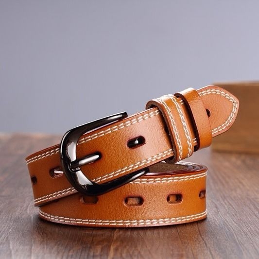 Eladó női öv, marhabőr, női bőr, koreai változat, övcsat díszítéssel, divatos Joker, közvetlen gyári értékesítés