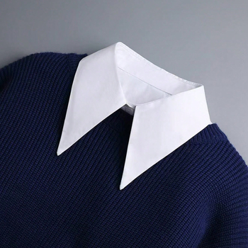 Puhast puuvillast klassikaline võltskrae terava kraega kandiline krae kampsunülikonna T-särgi kraega tehase hulgimüügi särk võltskraega