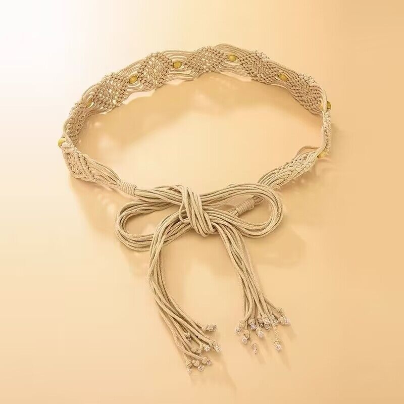 Etnikai stílusú szőtt öves női ruha, retró díszes ruha, Hanfu derék bojtos övlánc, kiegészítők nagykereskedelme