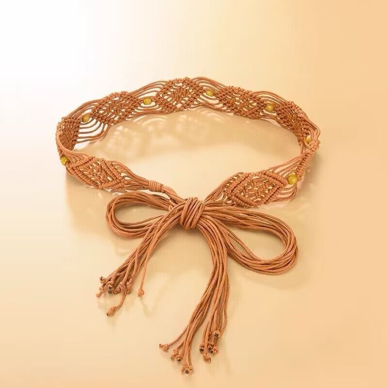 Etnikai stílusú szőtt öves női ruha, retró díszes ruha, Hanfu derék bojtos övlánc, kiegészítők nagykereskedelme