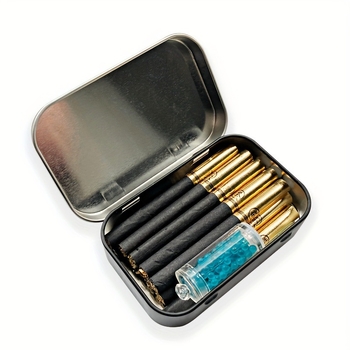 Pārrobežu metāla cigarešu etvija ar atlokāmu vāku, 20 gabalu atvērta augšdaļa, ar rokām tītas tabakas kaste, personalizēta pārnēsājama cigarešu etvija