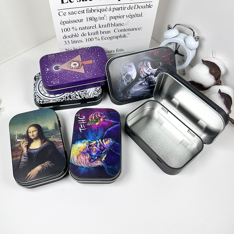 Piiriülene metallist klapiga sigaretiümbris, 20-osaline avatud ülaosaga käsitsi rullitud tubakakarp, isikupärastatud kaasaskantav sigaretiümbris