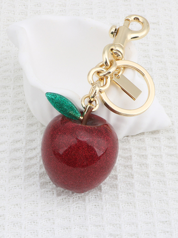 Krepšelio pakabukas „Obuolys“ raktų pakabuko pakabukas automobiliui, ornamentas, dervos aksesuaras, „Amazon“ raudonasis obuolys, vaisių stilius