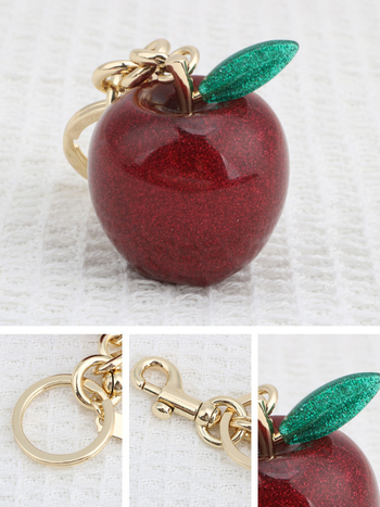 Krepšelio pakabukas „Obuolys“ raktų pakabuko pakabukas automobiliui, ornamentas, dervos aksesuaras, „Amazon“ raudonasis obuolys, vaisių stilius