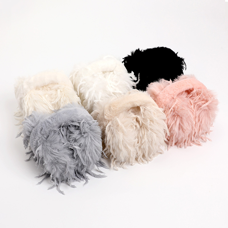 Kokkupandavad kõrvaklapid, moodne ja soe, puhas värv, uus tutiga sulgkerge versioon, lihtne kõrvakaitsekott, sügise ja talve külmade ilmadega