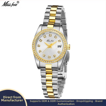 MISSFOX uus käekell naistele moodne temperamentne nišš naistele ehtsad kaubad mitmekülgne peen terasest vöö veekindel kvarts naiste käekell