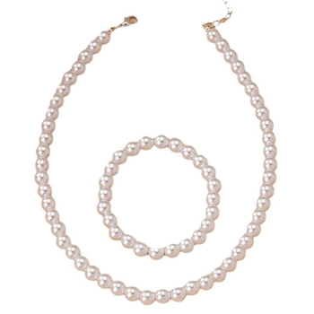 Διασυνοριακό ζεστό στυλ κολιέ με απομίμηση μαργαριταριού 8 χιλιοστών, βραχιόλι, σκουλαρίκια, σετ τριών τεμαχίων, σετ κοσμημάτων μόδας γυναικών με μαργαριτάρια, χονδρική πώληση