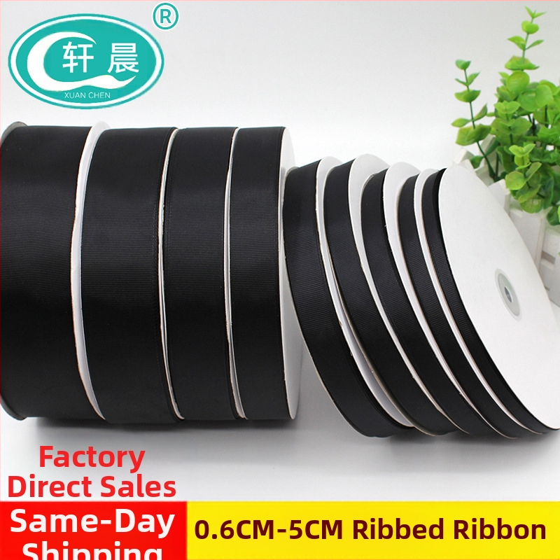 Juoda juostelė su briaunomis ir kaspinu „Pasidaryk pats“ rankų darbo juostelė, drabužių aksesuarų pakuotė, briaunota austinė juosta „Yiwu“ aksesuarai