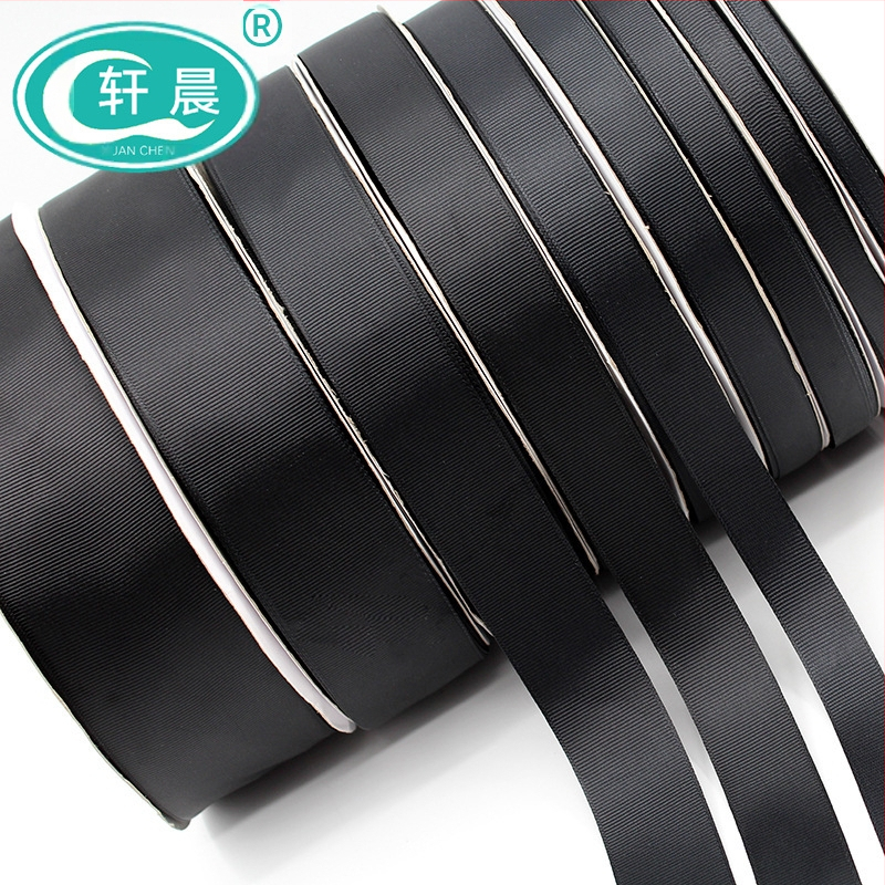 Черна панделка, оребрена с панделка, Направи си сам, ръчно изработена панделка, аксесоари за дрехи, опаковки, оребрени ленти, аксесоари от Иу