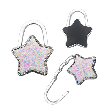 Moodne loominguline tähekujuline rippkoti konksuvärviline viieharuline tähekujuline ripats ehe kokkupandav kaasaskantav lauapoolne naiste kotikonks