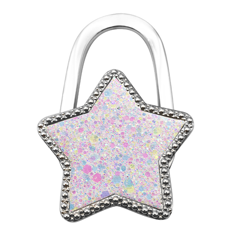 Moodne loominguline tähekujuline rippkoti konksuvärviline viieharuline tähekujuline ripats ehe kokkupandav kaasaskantav lauapoolne naiste kotikonks