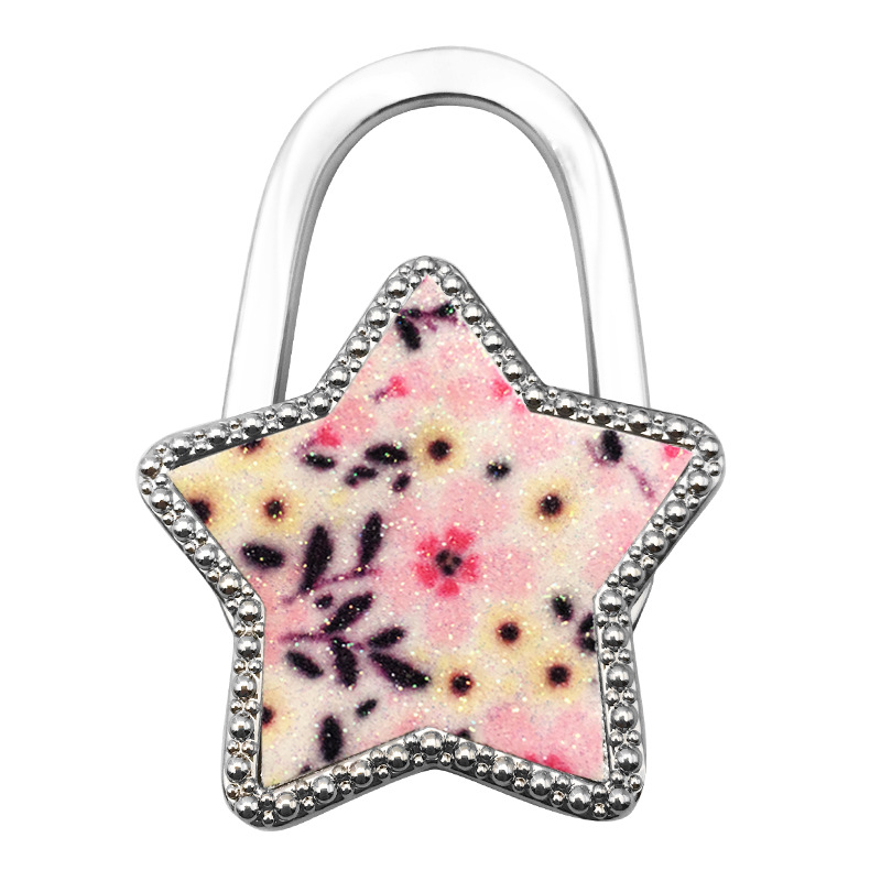 Moodne loominguline tähekujuline rippkoti konksuvärviline viieharuline tähekujuline ripats ehe kokkupandav kaasaskantav lauapoolne naiste kotikonks