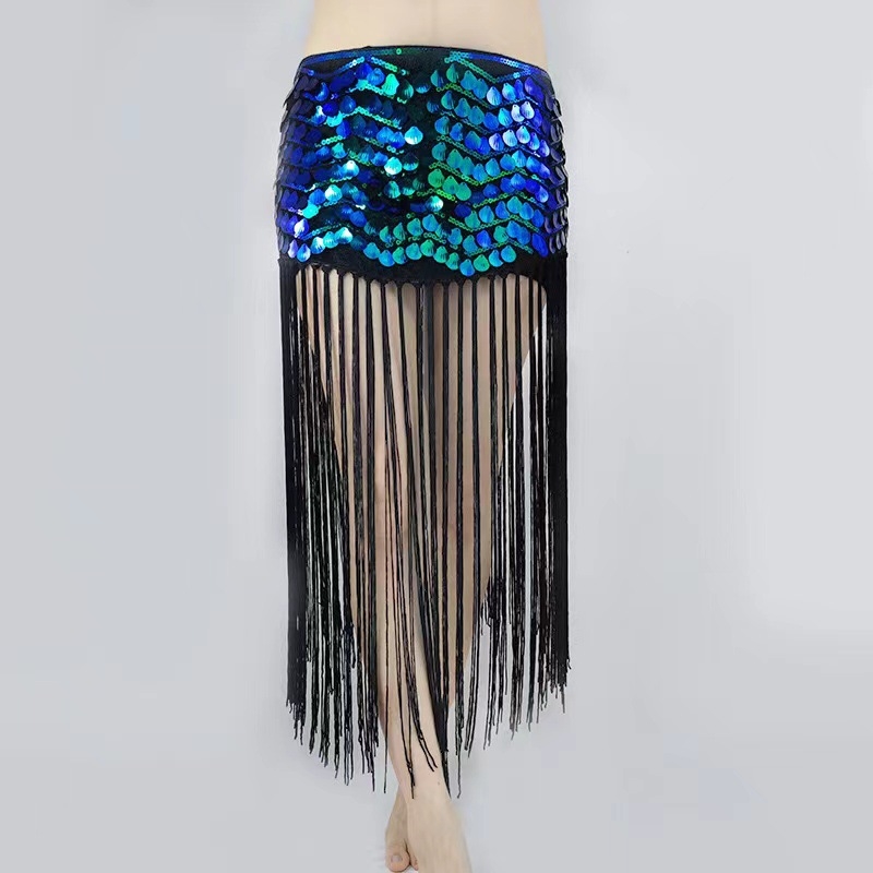 Piiriülene kõhutantsu harjutusriietus vööketiga puusarätik pikk tupsudega litritega vöötihend esinemise vöökett vöörätik kõhutantsu vöökaunistus