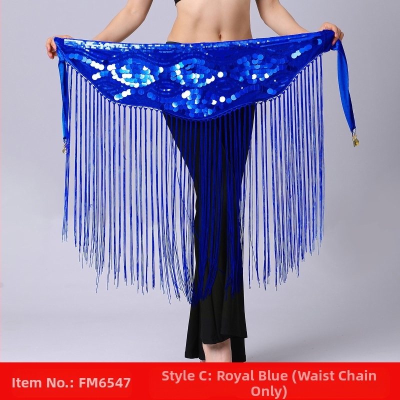 Piiriülene kõhutantsu harjutusriietus vööketiga puusarätik pikk tupsudega litritega vöötihend esinemise vöökett vöörätik kõhutantsu vöökaunistus