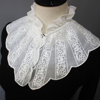 Tikitud kõrvaäärega krae, võltskrae, laste krae, dekoratiivne krae