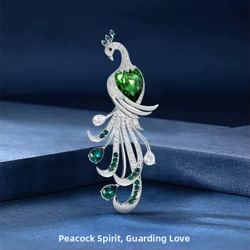 Лека луксозна брошка с паун в зелена опашка, висок клас нишова брошка с ретро корсаж, аксесоари за дамски костюми, бижута на едро